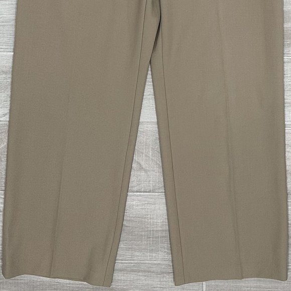Aritzia Babaton Agency High-Rise Wool Twill Trousers Pants in Taupe Beige Sz 12S - Picture 8 of 16